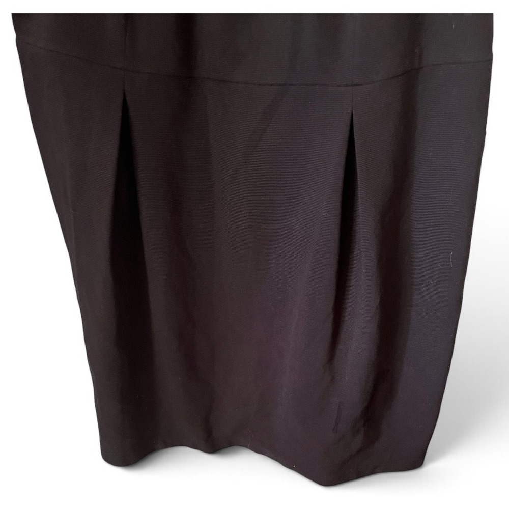 Talbots Woman 22W Black Sheath Dress Plus Size Pleated Career Work Midi Dress - Picture 4 of 7